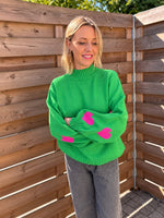 Heart sweater/green