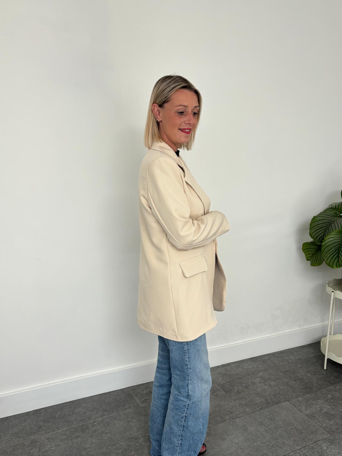 Oversized blazer/ Ecru