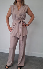 Elegant Plissé two-piece/Soft blush