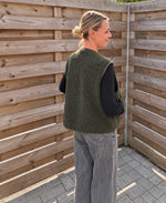 Teddy gilet/khaki