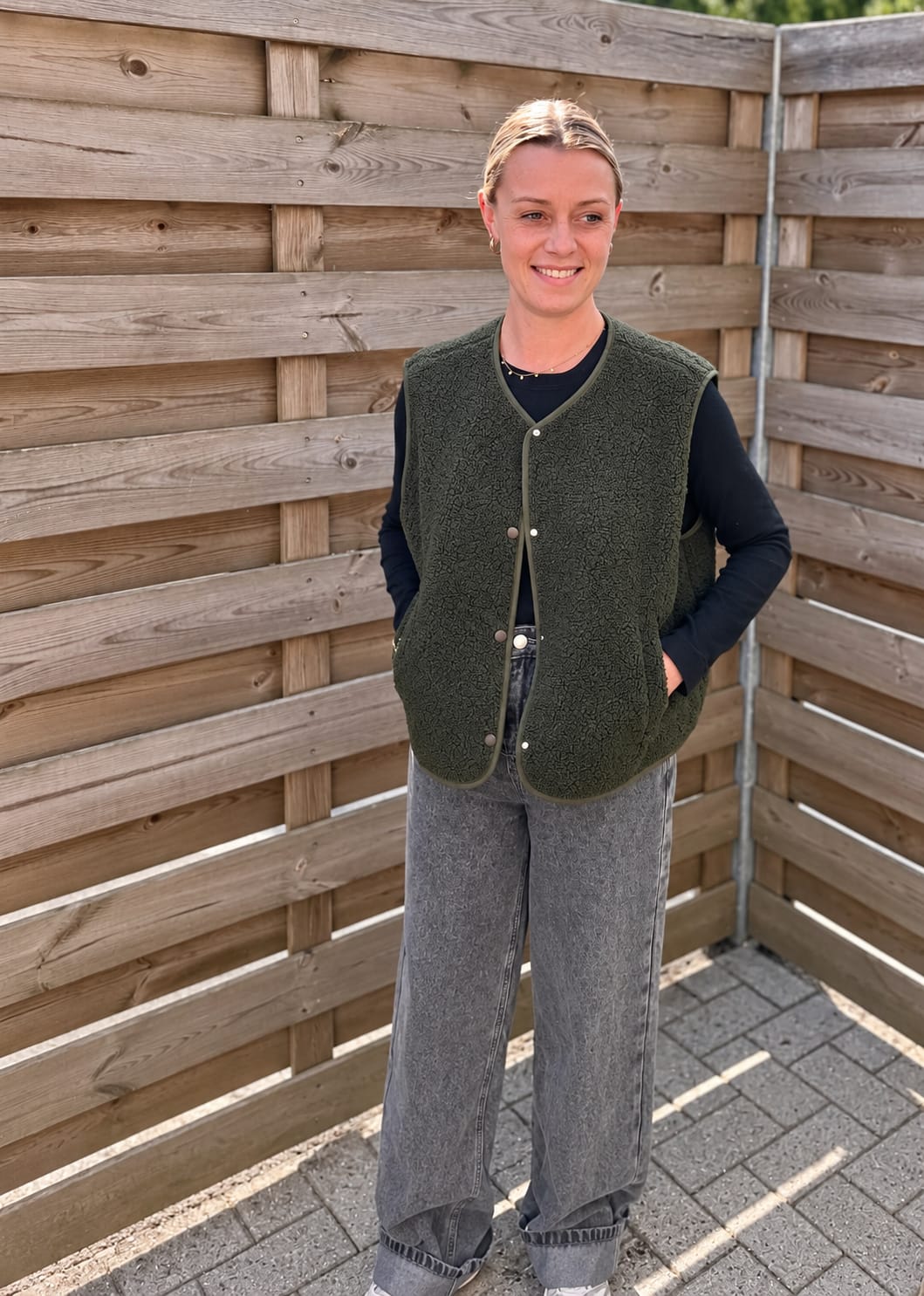 Teddy gilet/khaki